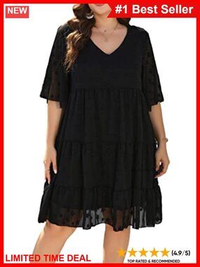 Women's Plus Size Chiffon Babydoll Maternity Dress Loose Fit Sundress